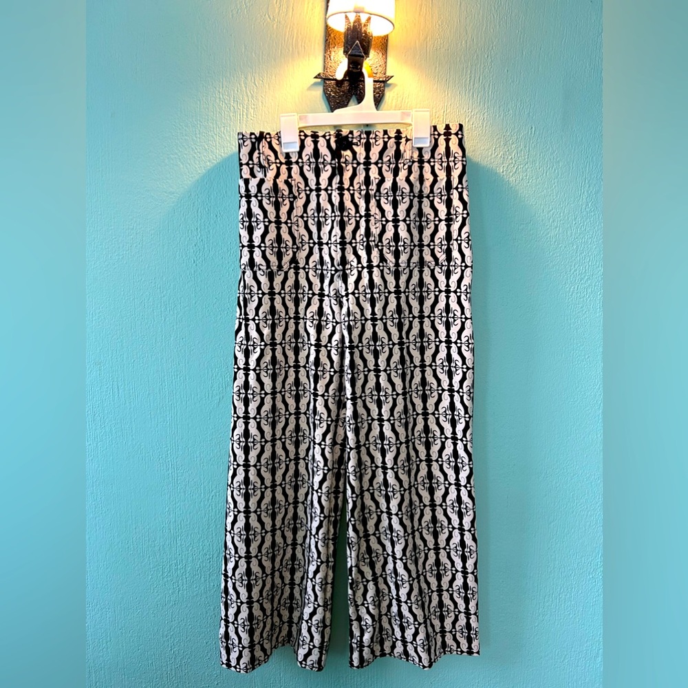 Maeve by Anthropologie Colette Wide Leg Pants W/ Poodle Print